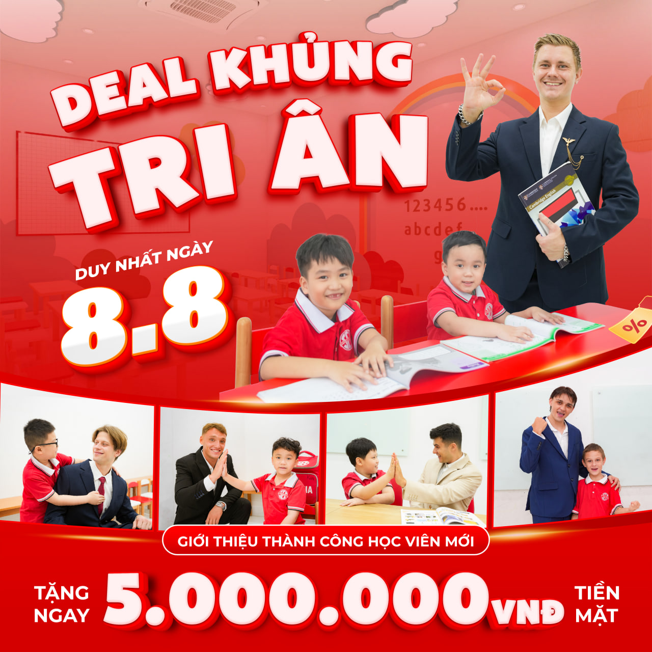 Deal Khủng 8/8: Nhận Ngay 5 Triệu Tiền Mặt Tại SOPHIA ENGLISH 